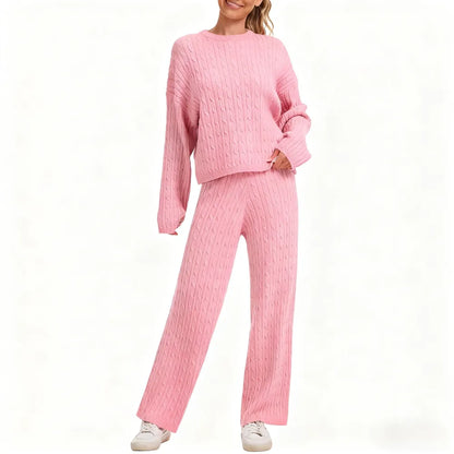 Women's Cable Knit Sweater Lounge Set