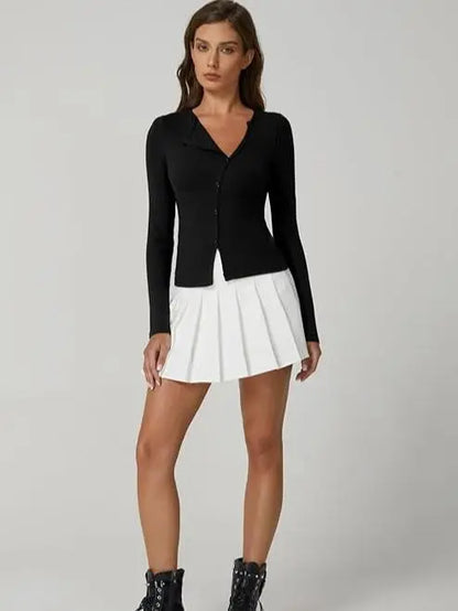 Women's Long Sleeve Ribbed Crewneck Shirts