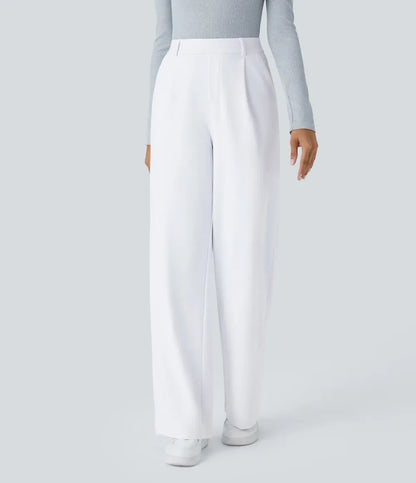 ⏰Big Spring Sale!High Waisted Side Pocket Straight Leg Work Pants
