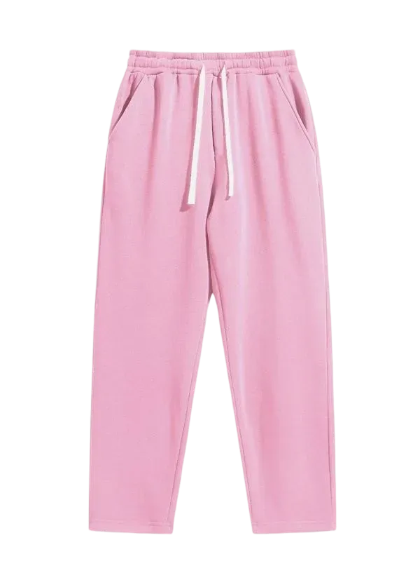 Men's Regular Fit Solid Drawstring Waist Sweatpants