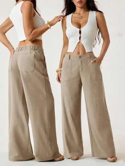 Women's Classical Linen Palazzo Pants