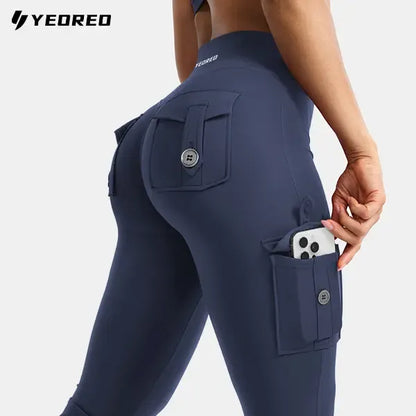 Women's athletic flare pants with hidden pockets