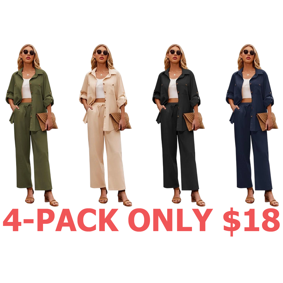 Women 2 Piece Linen Sets
