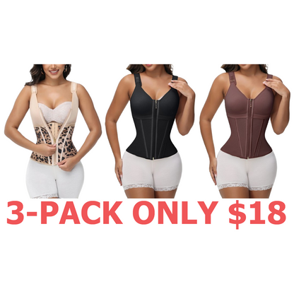 Women with Bra Tummy Control Girdle Workout Shapewear with Adjustable Shoulder Strap