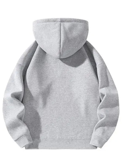 Plain Half Zip Drop Shoulder Essentials Hoodie