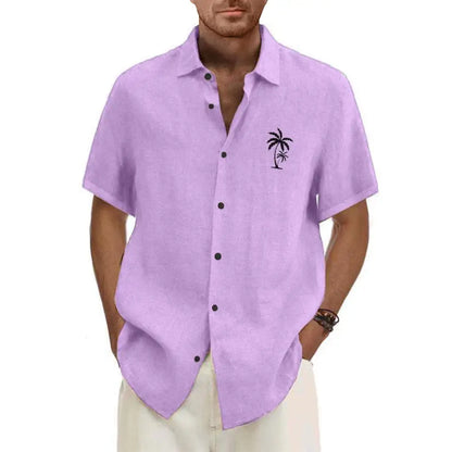 Classic Beach Men Polo Shirt Collar Short Sleeved Work Shirts for Men