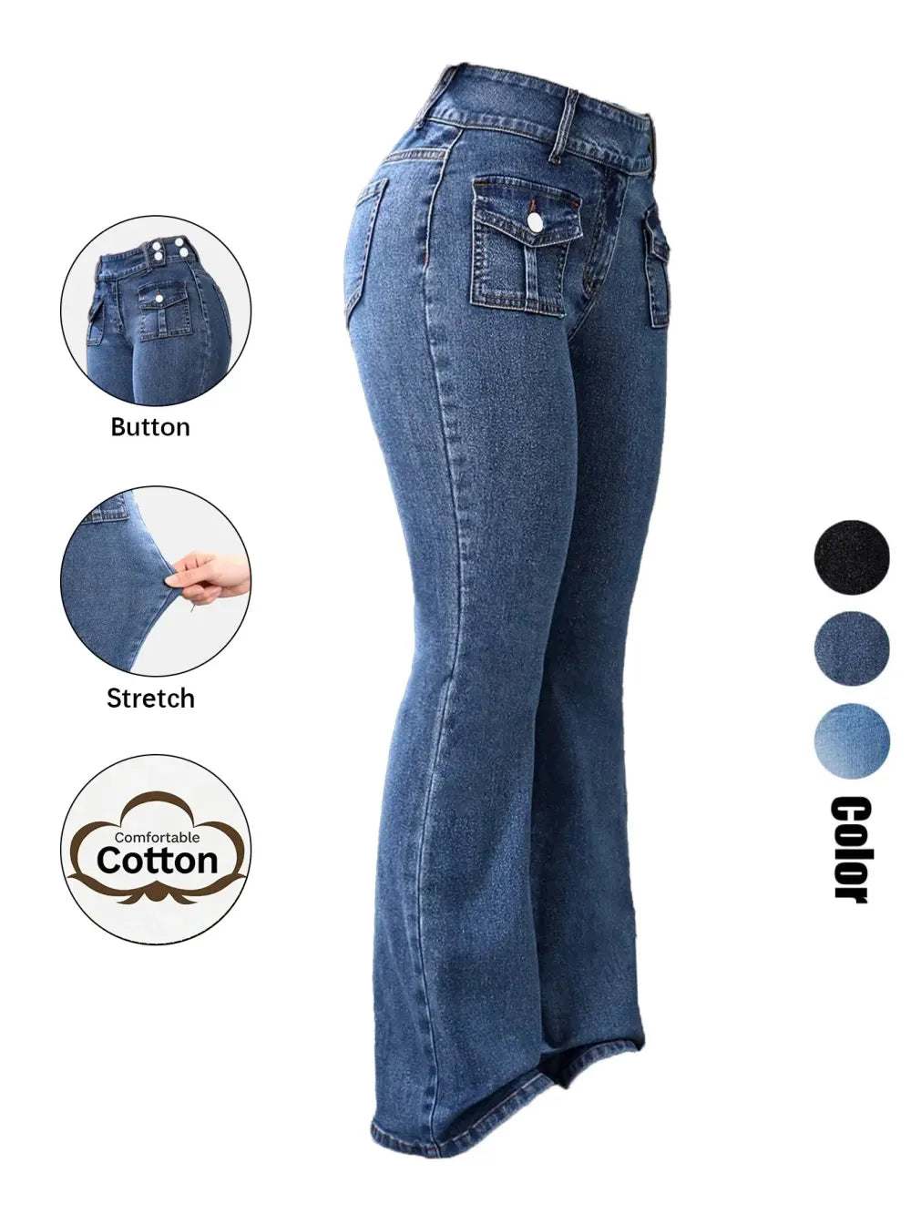 Women's Pocket Stretchy Jeans