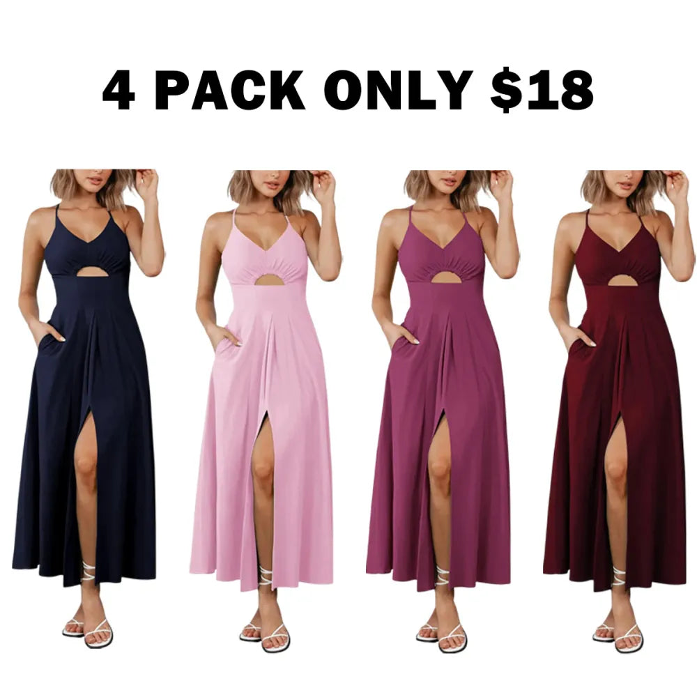 Women's 2026 Summer Sleeveless Spaghetti Strap Maxi Dress