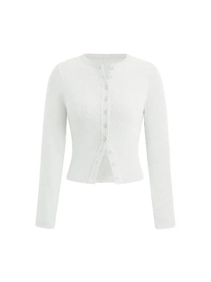 Plain Button Front Ribbed Tee