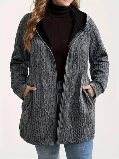 Women's Solid Color Pocket Coat