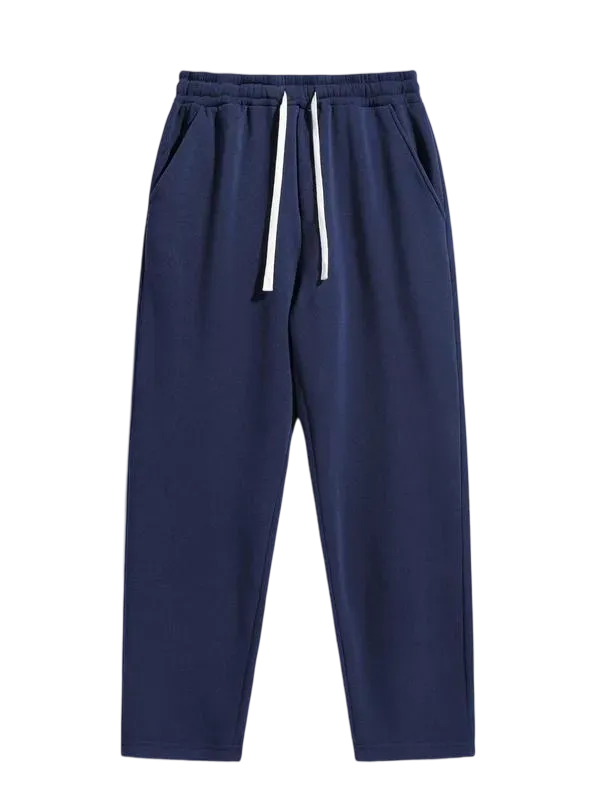 Men's Regular Fit Solid Drawstring Waist Sweatpants