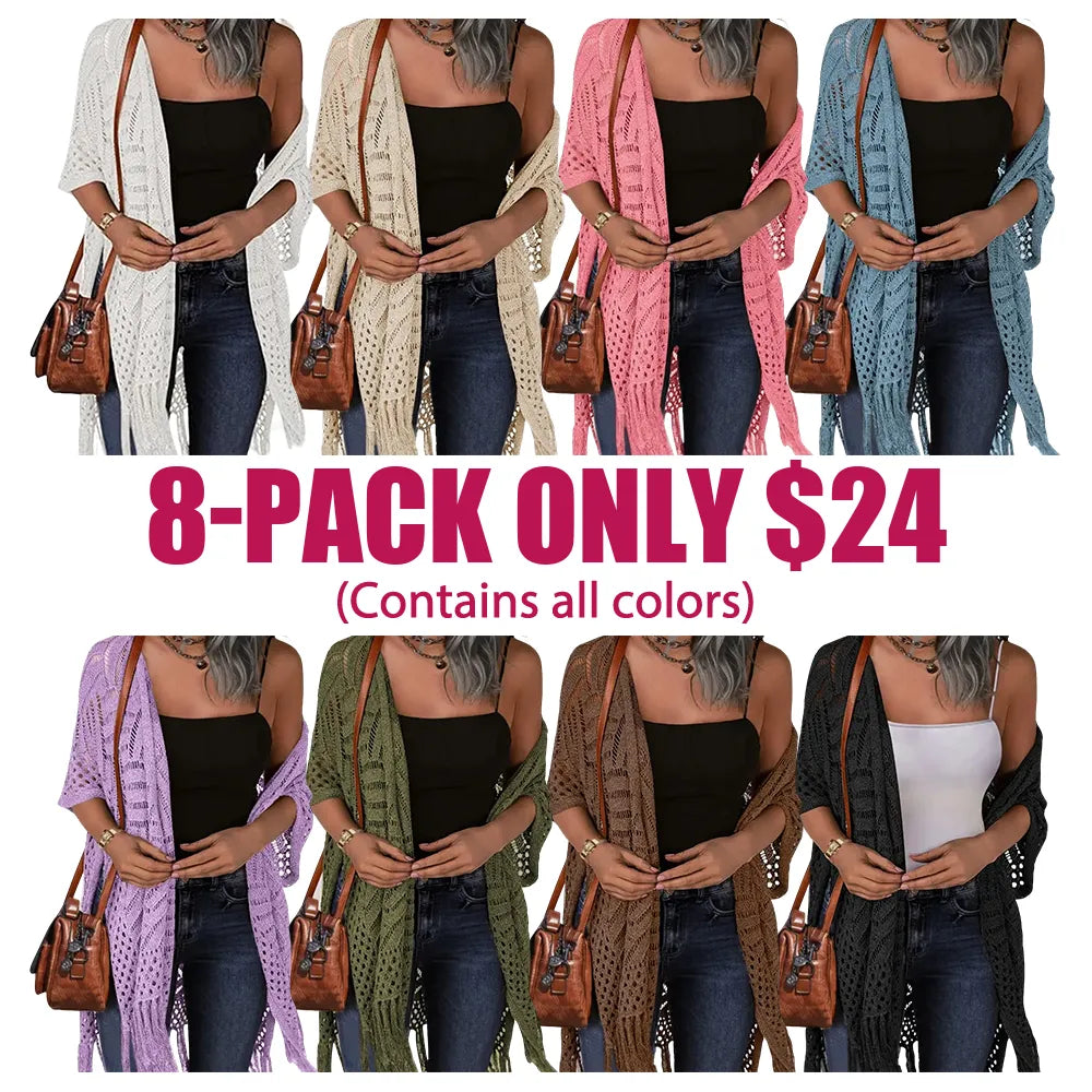 Women's knitted cardigan loose open coat