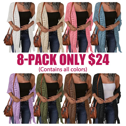 Women's knitted cardigan loose open coat