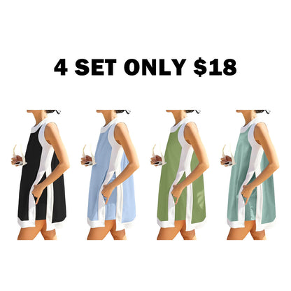 Women's Casual Color Block Two Piece Sets
