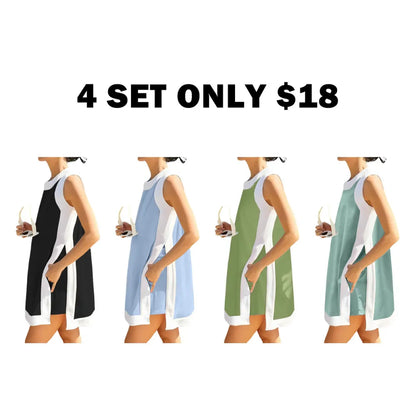 Women's Casual Color Block Two Piece Sets