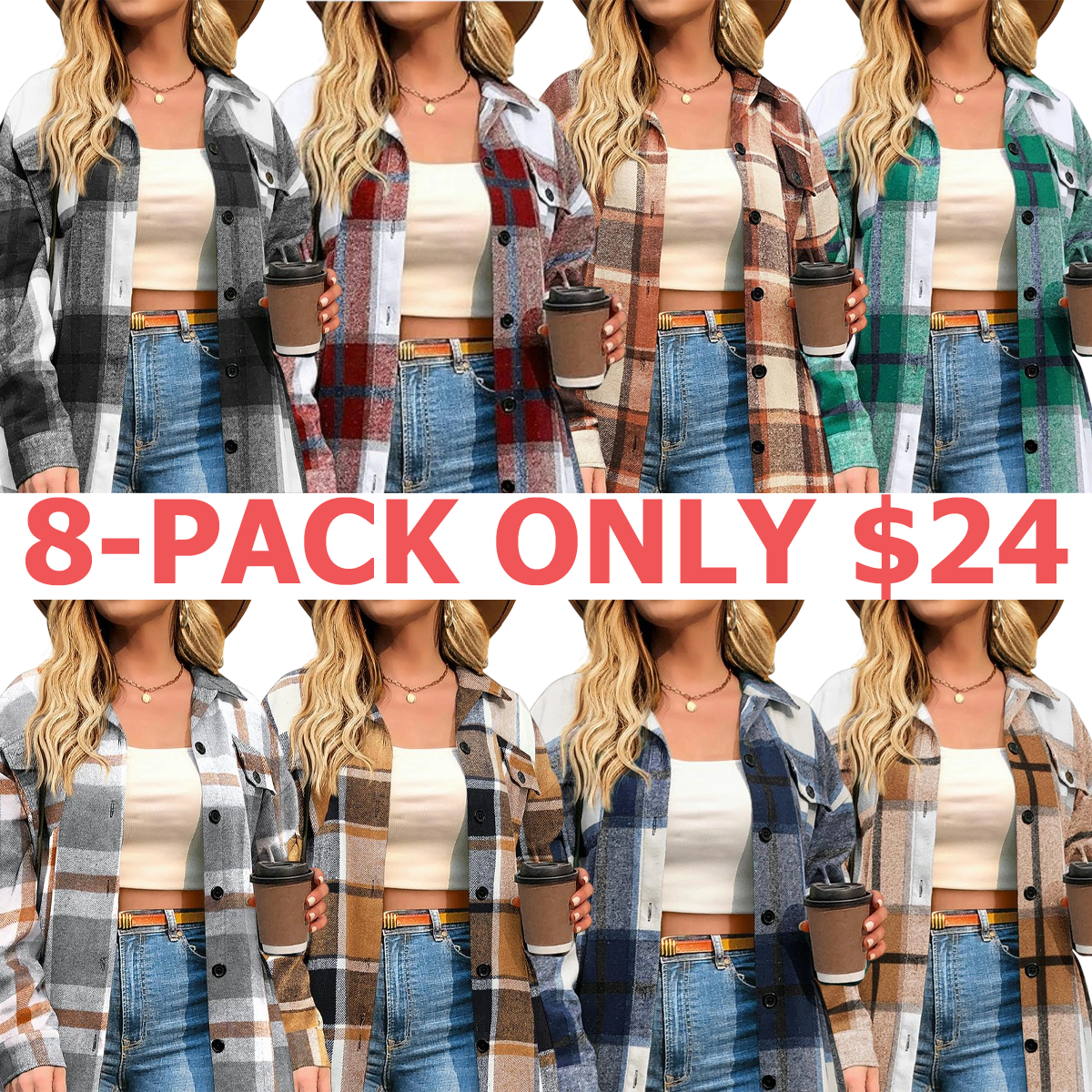 Women's Checkered Shirt Jacket