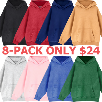 Unisex Casual Oversized Acid Wash Tops Hoodie Pullover