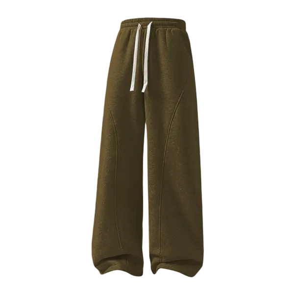 Men'S Fleece Thermal Lined Sweatpants Oversize Drawstring Waist Casual Loose Pants For Fall Winter School Season Daily Wear