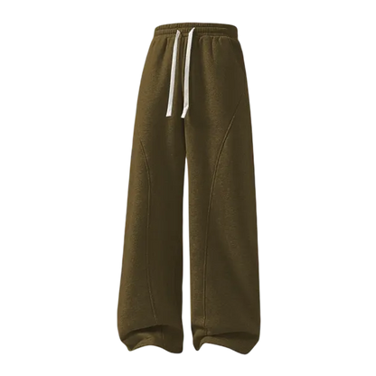 Men'S Fleece Thermal Lined Sweatpants Oversize Drawstring Waist Casual Loose Pants For Fall Winter School Season Daily Wear