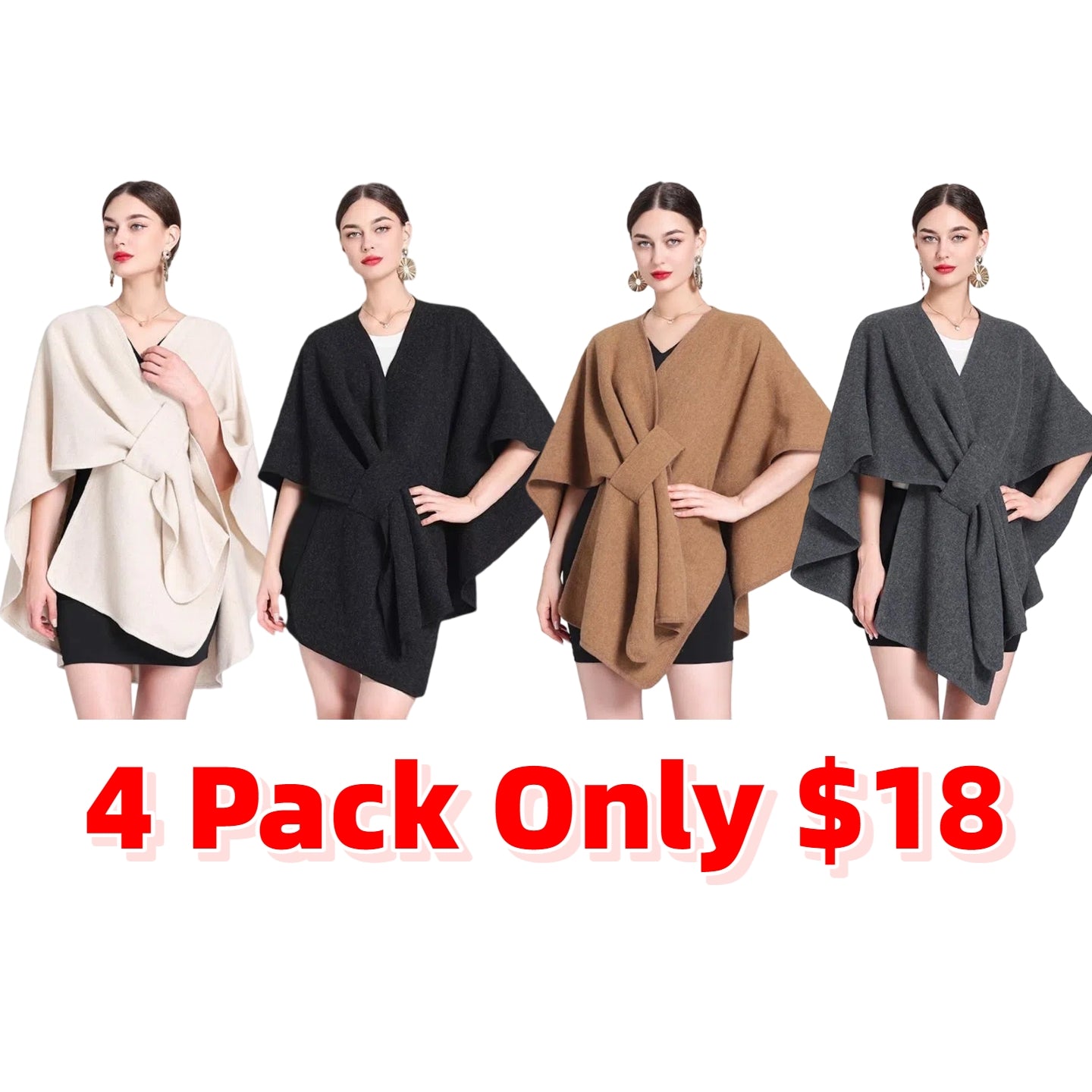 Women's Solid Color Cape Shawl