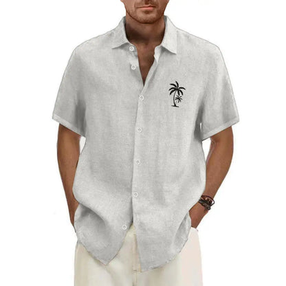 Classic Beach Men Polo Shirt Collar Short Sleeved Work Shirts for Men