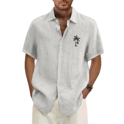 Classic Beach Men Polo Shirt Collar Short Sleeved Work Shirts for Men