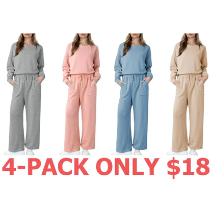 Women's Cotton 2 Piece Outfits Sweatsuit Casual