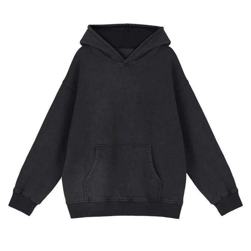 Unisex Casual Oversized Acid Wash Tops Hoodie Pullover