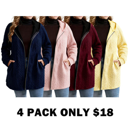 Women's Solid Color Pocket Coat