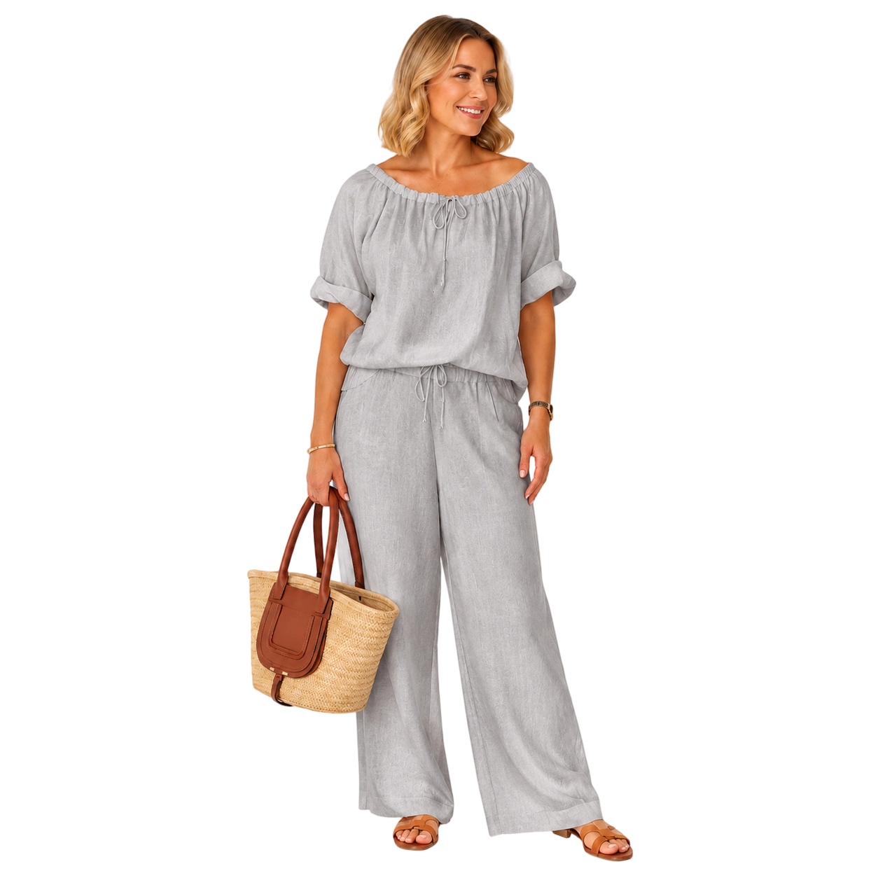 ⏳Time-Limited Special⏰Women's Drawstring Top & Pants 2-Piece Set – Relaxed Fit