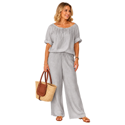 ⏳Time-Limited Special⏰Women's Drawstring Top & Pants 2-Piece Set – Relaxed Fit