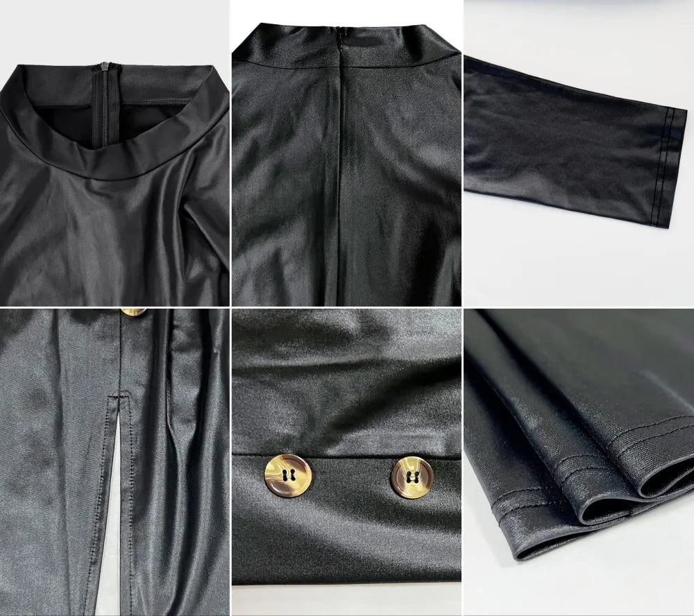 Women's Leather Split Dress