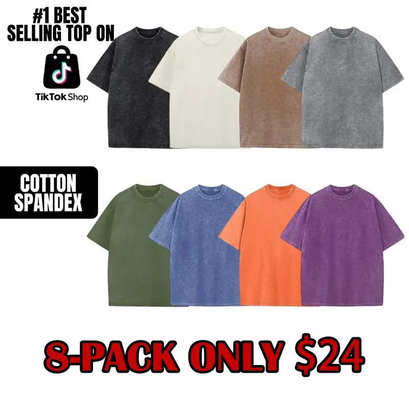 Men's  Acid Wash Cotton T-Shirts