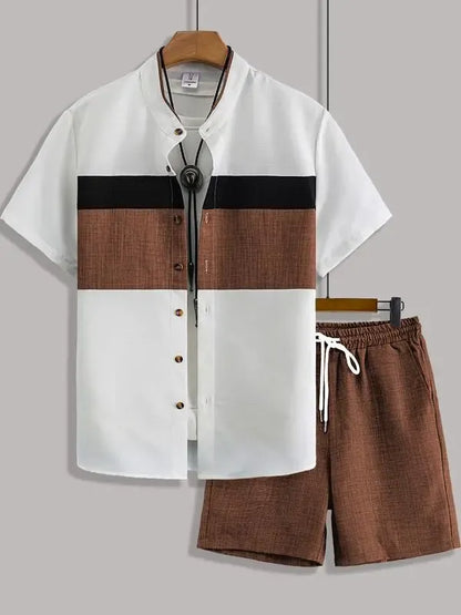 Daily Wear two-Piece Set Men's Casual Top & Track Shorts