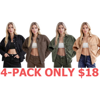4-Pack (Black,Clay Brown,Army Green,Light Coffee)