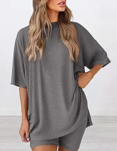 🔥Women's Casual Loose-fitting Two-Piece Set (Crew Neck/V-Neck) 🔥