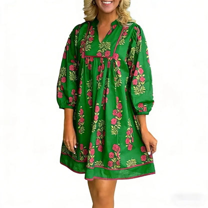 Women's Floral Striped Mini Dress