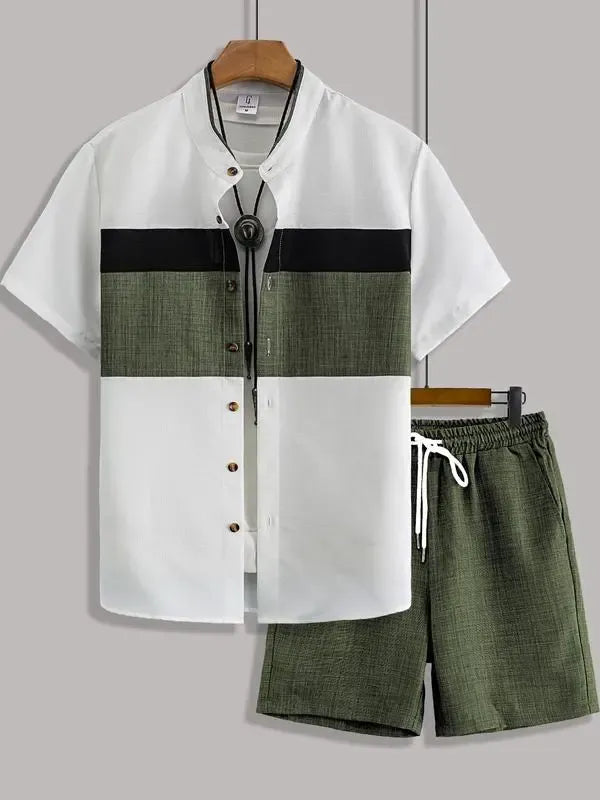 Daily Wear two-Piece Set Men's Casual Top & Track Shorts