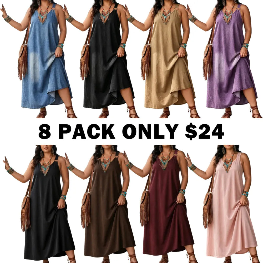 Women’s Sleeveless Denim Maxi Dress