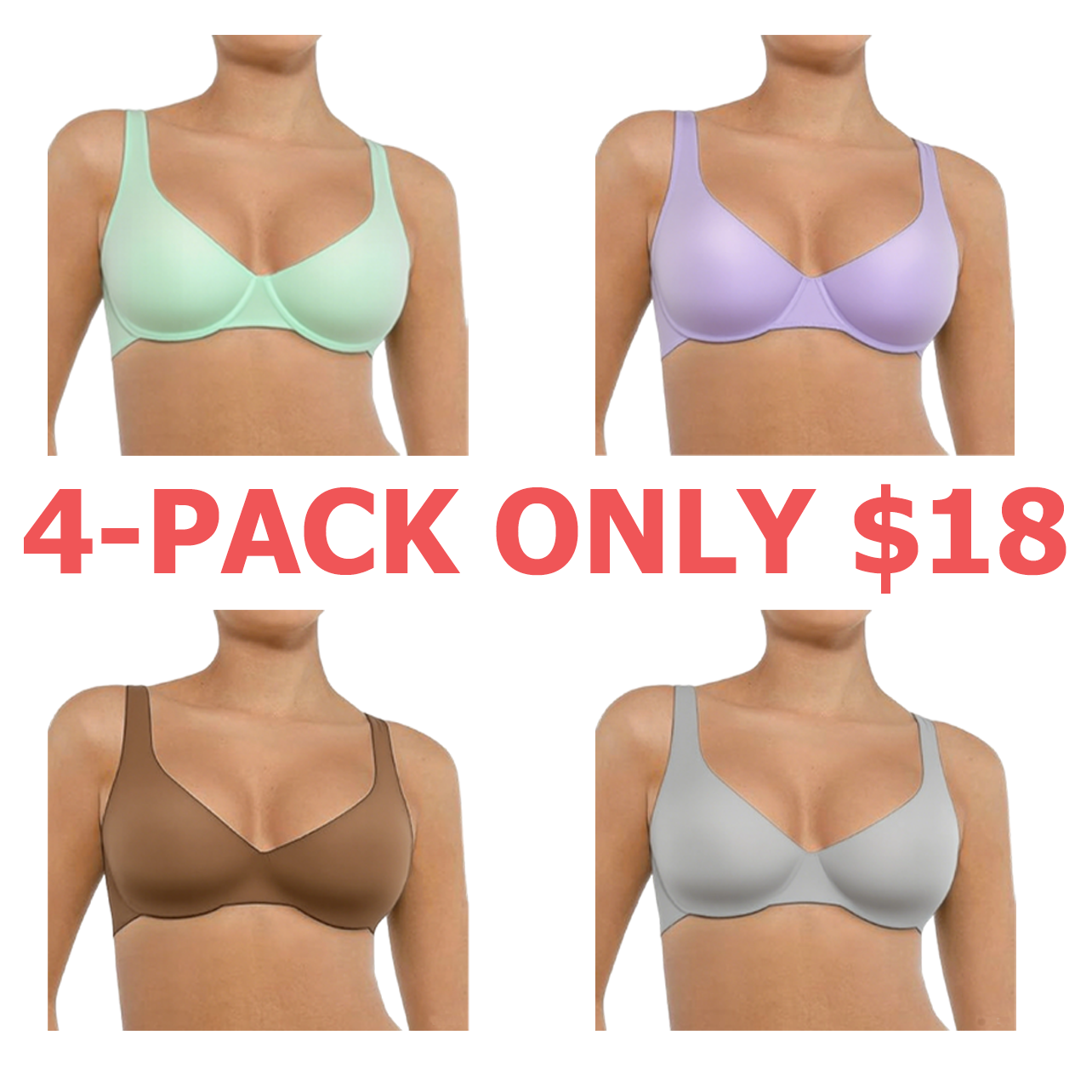 Bras for Women Comfort Underwire Balconette Bras Plus Size Full Coverage No Padded Seamless Everyday Bras Womenswear Comfortable
