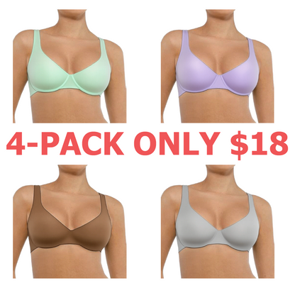 Bras for Women Comfort Underwire Balconette Bras Plus Size Full Coverage No Padded Seamless Everyday Bras Womenswear Comfortable