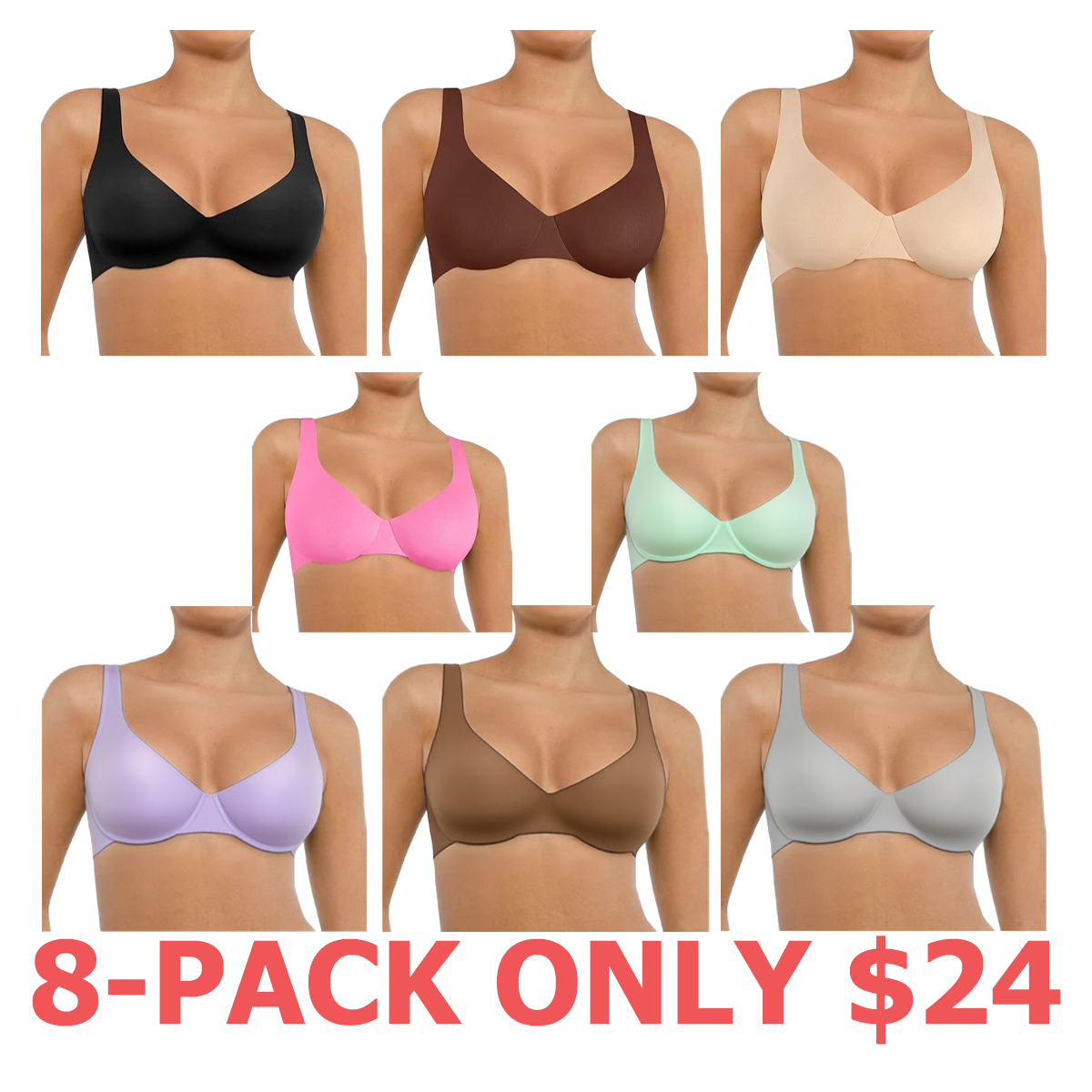Bras for Women Comfort Underwire Balconette Bras Plus Size Full Coverage No Padded Seamless Everyday Bras Womenswear Comfortable