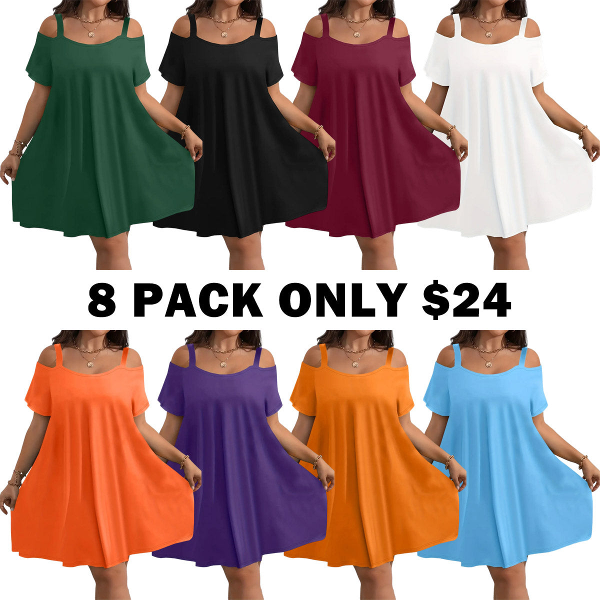 Plus Size Women's Casual Midi Dress