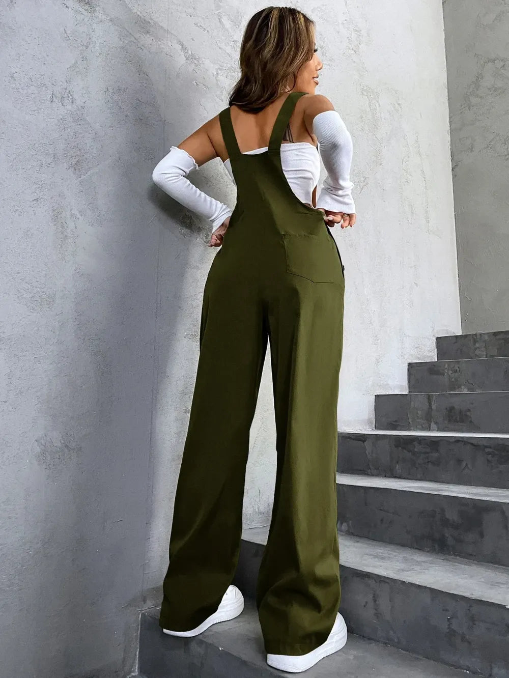 Women's Plain Pocket Overalls, Casual Comfy Overalls for Daily Wear, Ladies Clothes for All Seasons, Womenswear