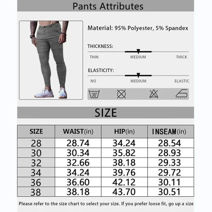 Men's Casual Slim Fit Pants Skinny Stretch Dress Slacks