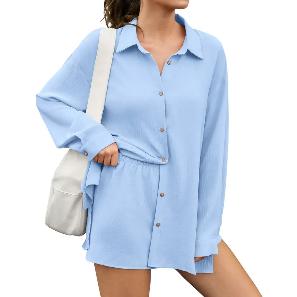Women’s Gauze Shirt & Shorts Set