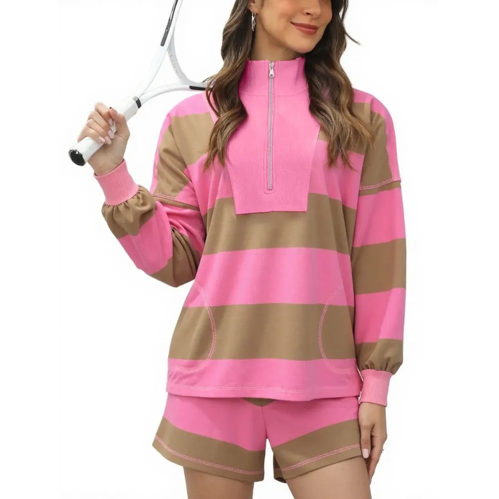 Women's Striped Lounge Set 2 Piece Set