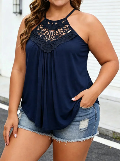 Plus Size Ruched Halter Top
