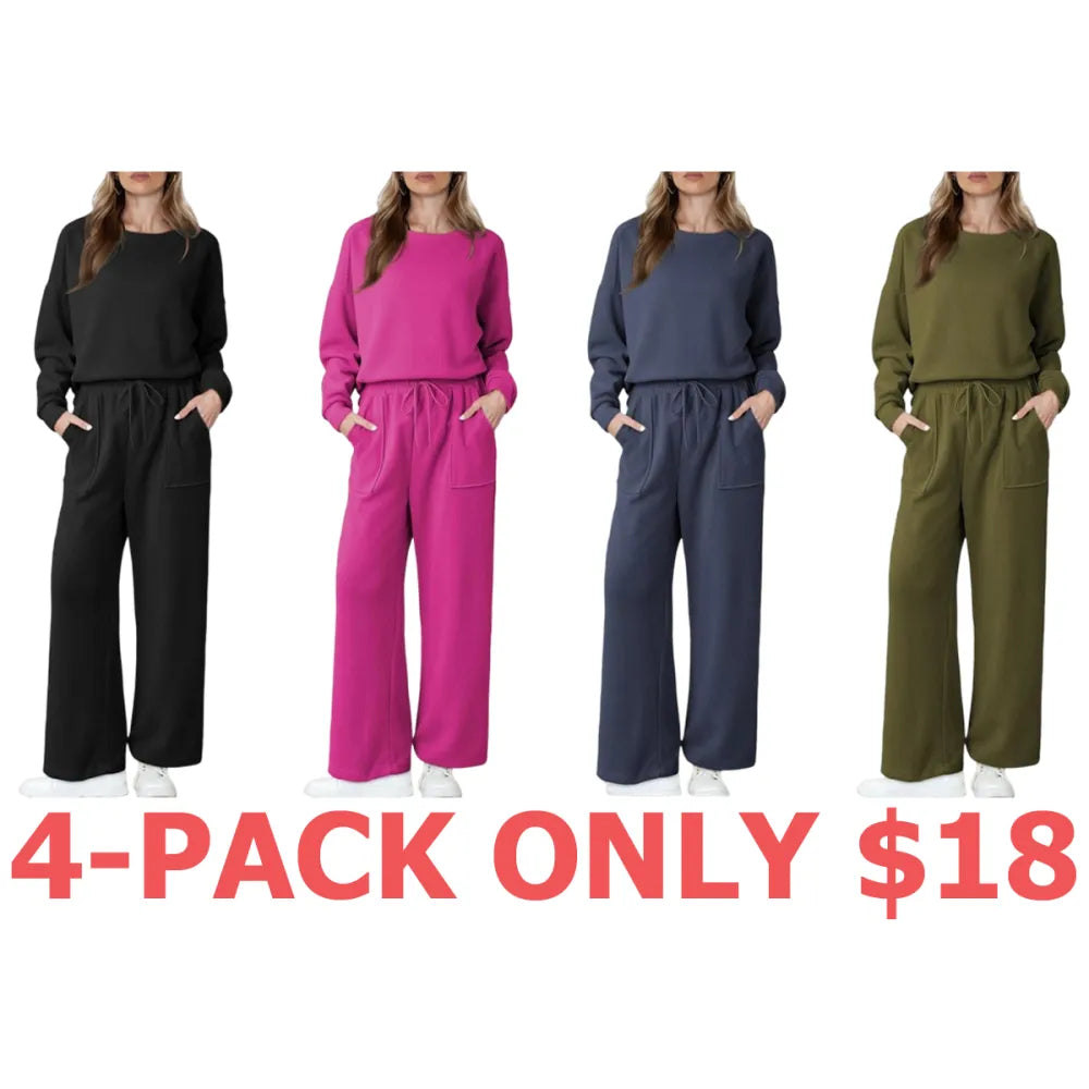 Women's Cotton 2 Piece Outfits Sweatsuit Casual