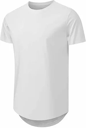 🔥Men's 12-Pack Cotton Hipster Hip Hop Longline Crewneck T-Shirt